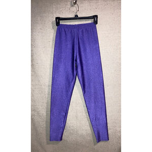 Vintage Purple Satin Spandex Shiny Disco Pants Aerobic Tight Shimmery Hi Rise M